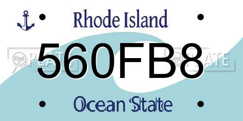 560FB8 Rhode Island License Plate
