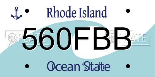 560FBB Rhode Island License Plate