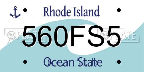 560FS5 Rhode Island License Plate