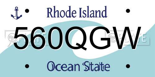 560QGW Rhode Island License Plate