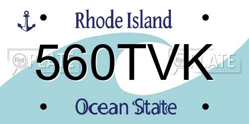 560TVK Rhode Island License Plate