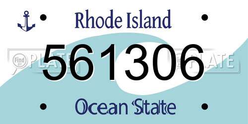 561306 Rhode Island License Plate