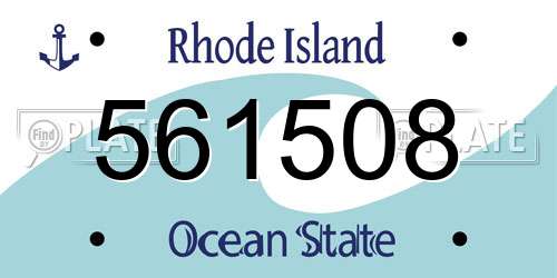 561508 Rhode Island License Plate