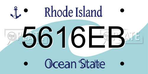 5616EB Rhode Island License Plate