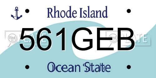 561GEB Rhode Island License Plate