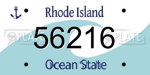 56216 Rhode Island License Plate