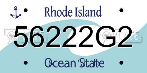 56222G2 Rhode Island License Plate