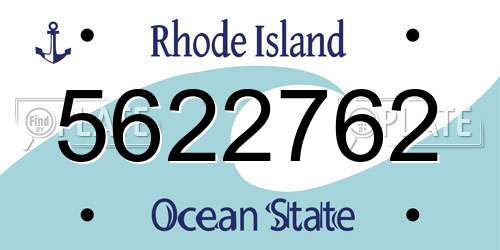 5622762 Rhode Island License Plate