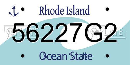 56227G2 Rhode Island License Plate