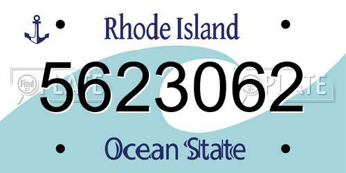 5623062 Rhode Island License Plate