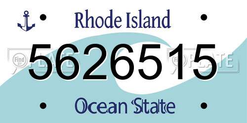 5626515 Rhode Island License Plate