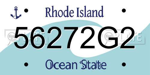 56272G2 Rhode Island License Plate