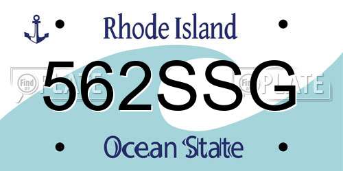 562SSG Rhode Island License Plate