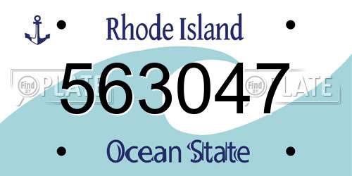 563047 Rhode Island License Plate