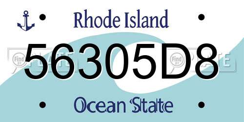 56305D8 Rhode Island License Plate