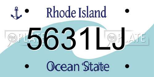 5631LJ Rhode Island License Plate