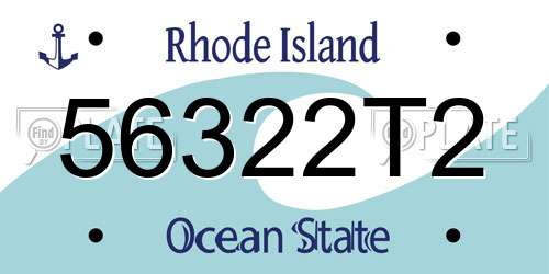 56322T2 Rhode Island License Plate
