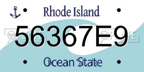56367E9 Rhode Island License Plate
