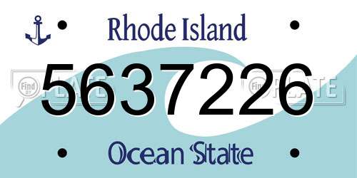 5637226 Rhode Island License Plate