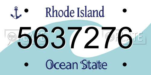 5637276 Rhode Island License Plate