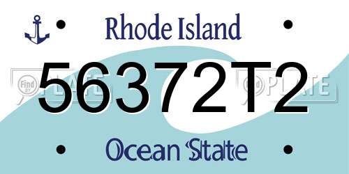 56372T2 Rhode Island License Plate