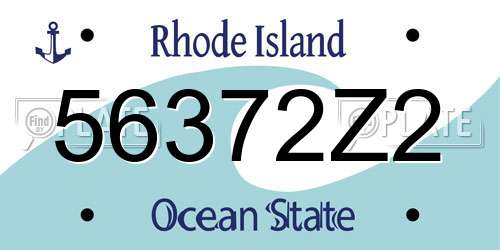 56372Z2 Rhode Island License Plate
