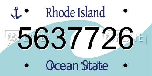 5637726 Rhode Island License Plate