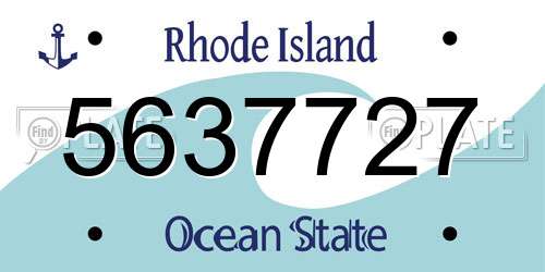 5637727 Rhode Island License Plate