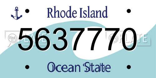 5637770 Rhode Island License Plate