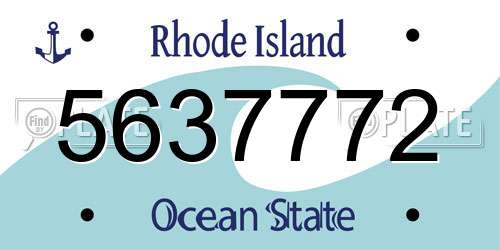 5637772 Rhode Island License Plate