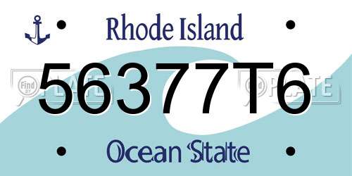 56377T6 Rhode Island License Plate