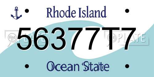 56377T7 Rhode Island License Plate