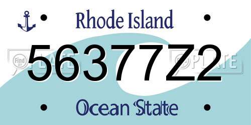 56377Z2 Rhode Island License Plate