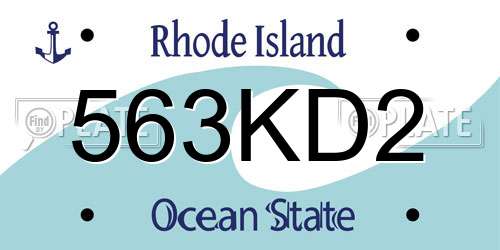 563KD2 Rhode Island License Plate
