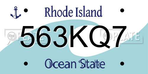 563KQ7 Rhode Island License Plate