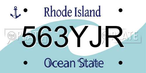 563YJR Rhode Island License Plate