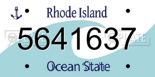 5641637 Rhode Island License Plate