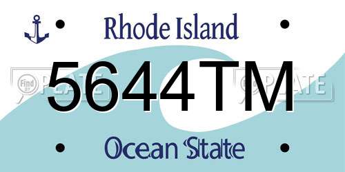 5644TM Rhode Island License Plate
