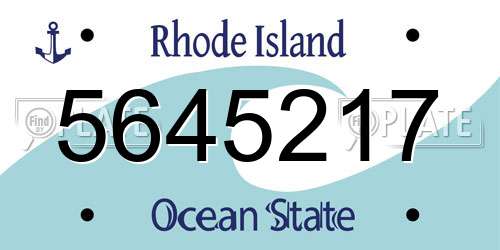 5645217 Rhode Island License Plate