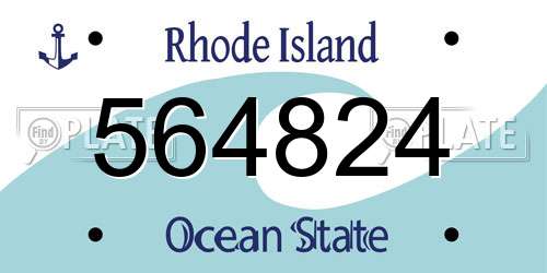 564824 Rhode Island License Plate