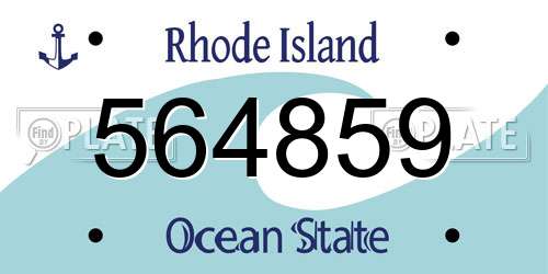 564859 Rhode Island License Plate