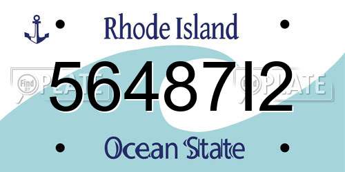 56487I2 Rhode Island License Plate