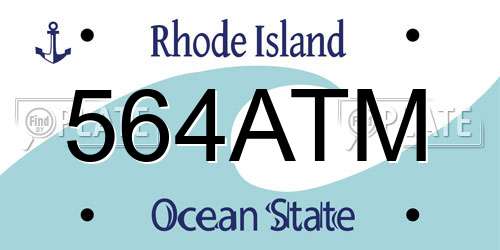 564ATM Rhode Island License Plate