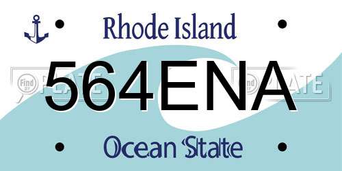 564ENA Rhode Island License Plate