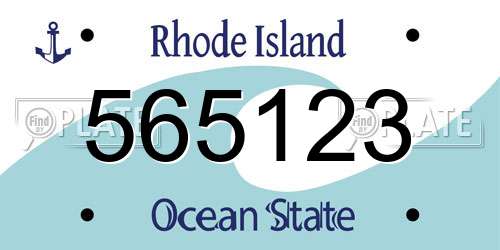 565123 Rhode Island License Plate