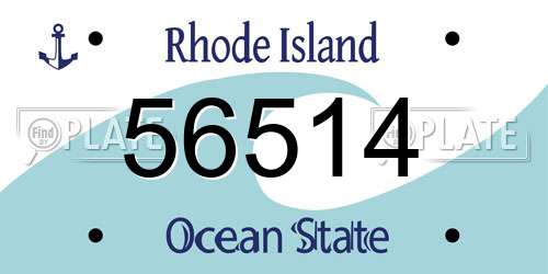 56514 Rhode Island License Plate
