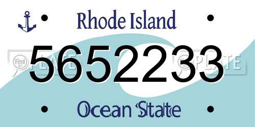 5652233 Rhode Island License Plate