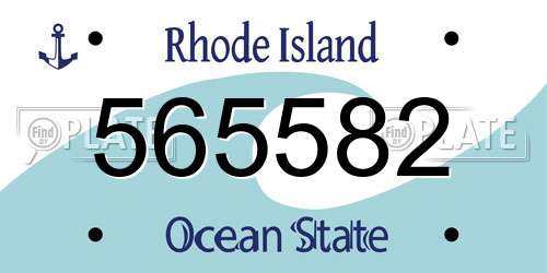 565582 Rhode Island License Plate