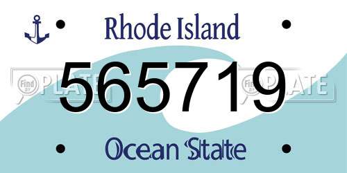 565719 Rhode Island License Plate