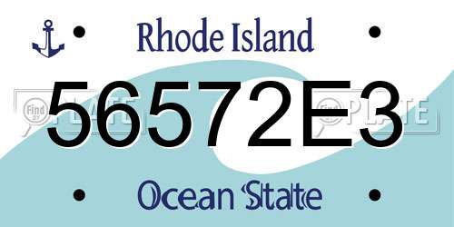 56572E3 Rhode Island License Plate